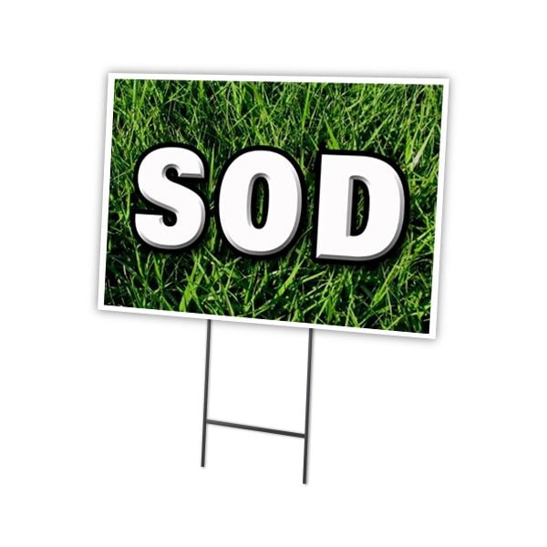 Sod Yard Sign & Stake outdoor plastic coroplast window, C-1216-DS-Sod